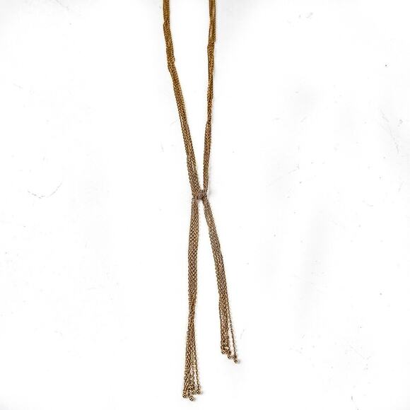 Sarah Coventry Necklace Lariat Multi Strand Open Wrap Gold Tone 37" Vintage - Picture 7 of 10